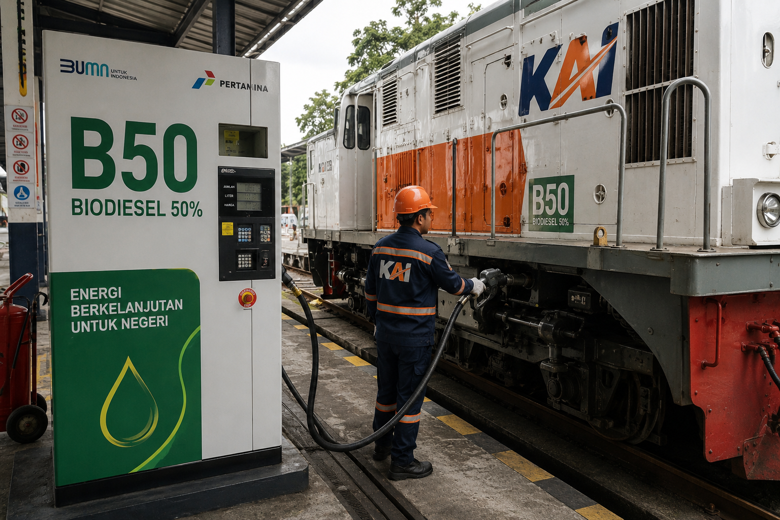 KAI Terapkan Biodiesel B50 pada Kereta Diesel Dukung Transisi Energi